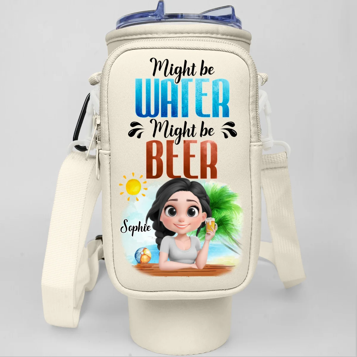Might Be Wine - Personalized Custom 40oz Water Bottle Carrier Bag - Image 8