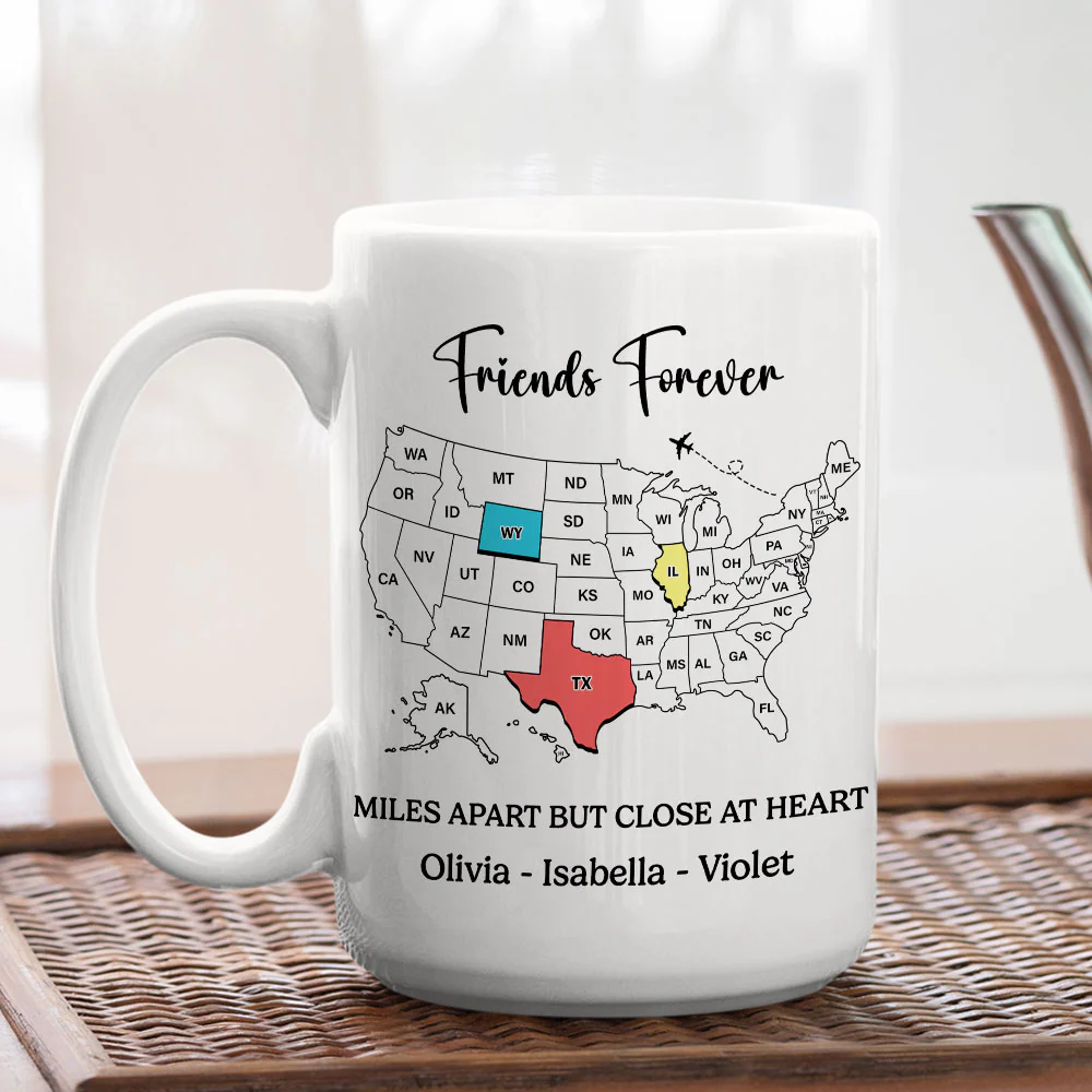 Miles Apart But Close At Heart - Personalized Custom Coffee Mug - Image 5