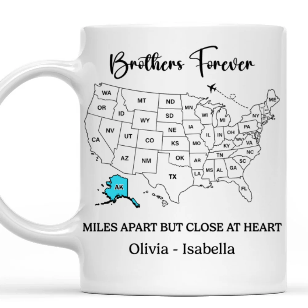 Miles Apart But Close At Heart - Personalized Custom Coffee Mug - Image 8