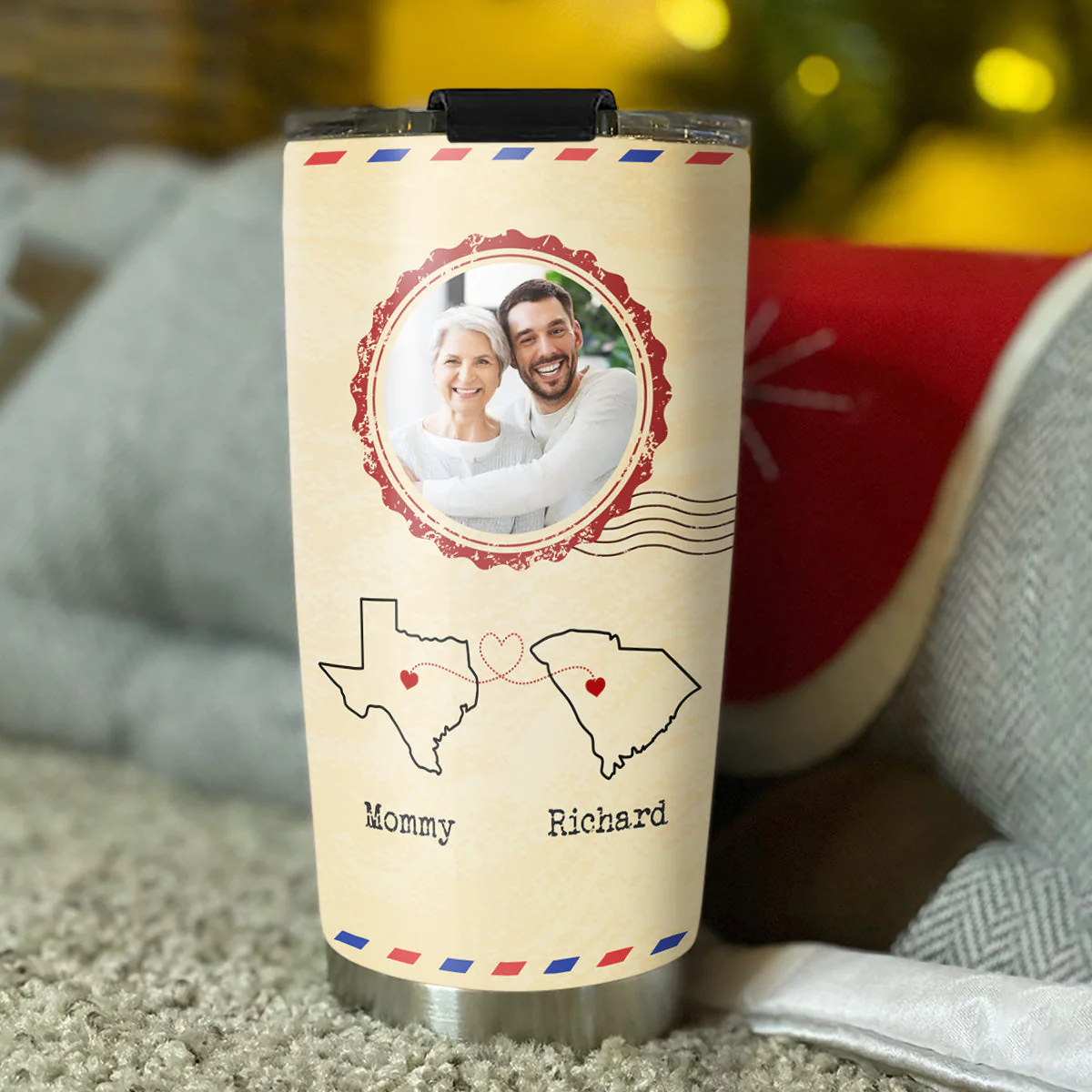 Miles Apart But Close At Heart - Personalized Custom Tumbler - Image 3