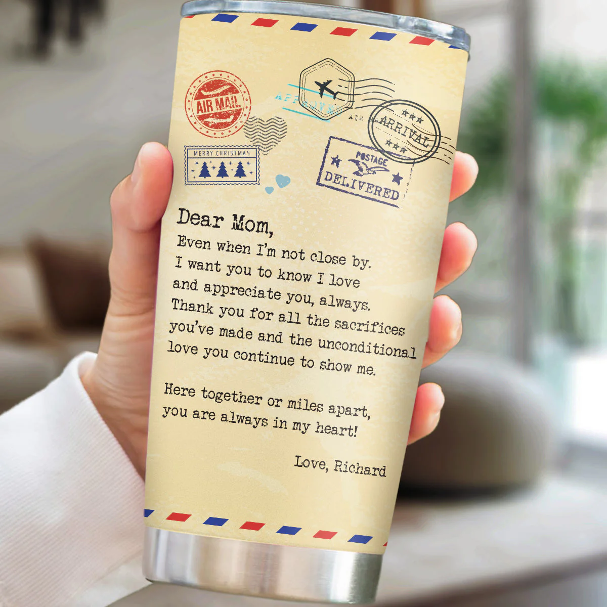 Miles Apart But Close At Heart - Personalized Custom Tumbler - Image 4