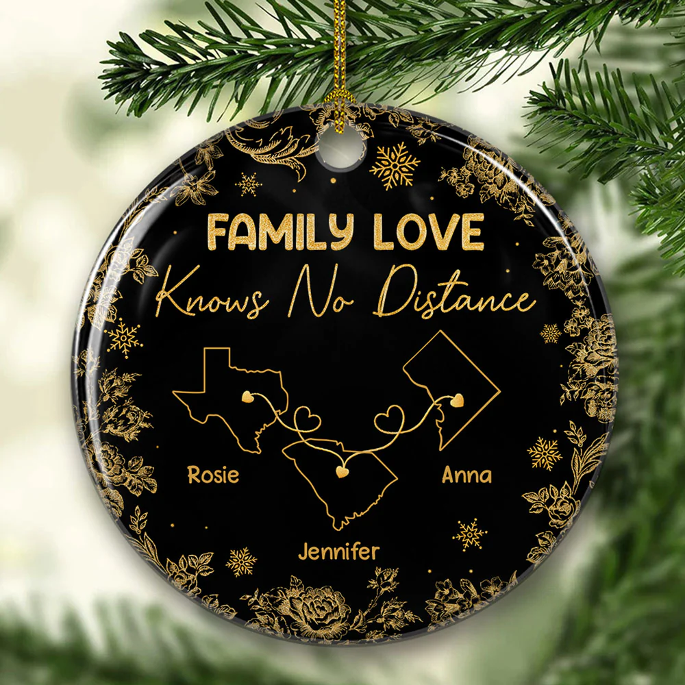 Miles Apart Close At Heart - Personalized Custom Ceramic Ornament