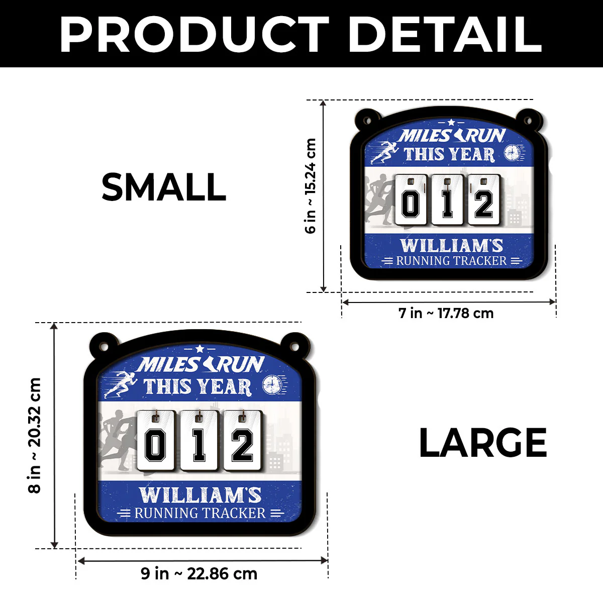 Miles Ran This Year - Personalized Custom Tracker Sign - Image 4