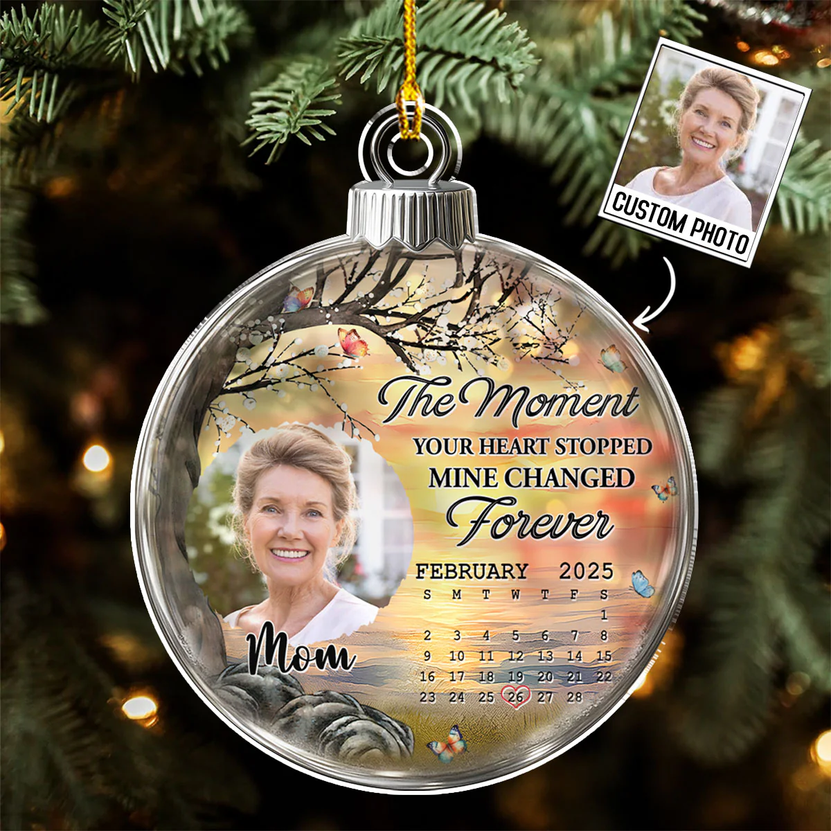 Mine Changed Forever - Personalized Custom Acrylic Ornament