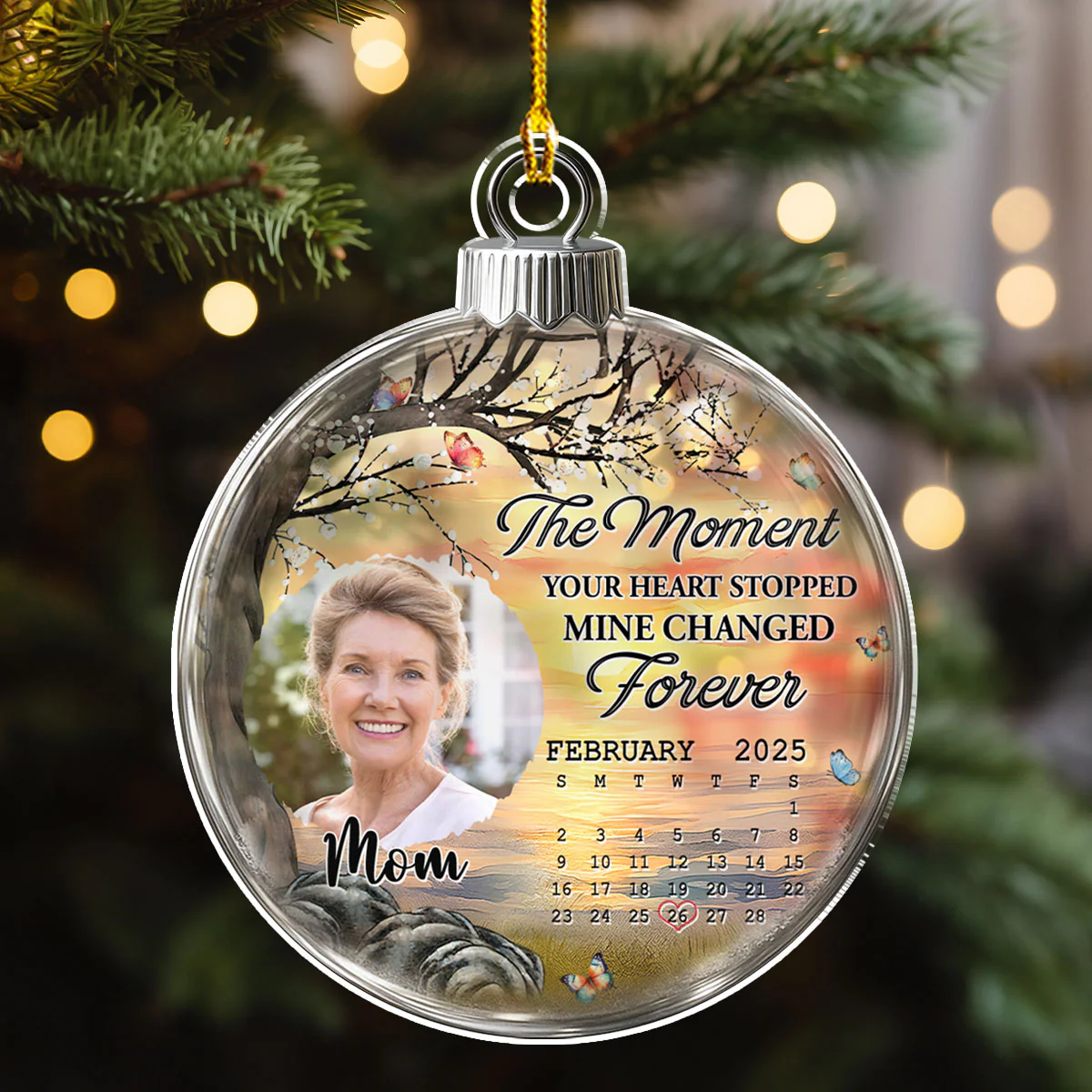 Mine Changed Forever - Personalized Custom Acrylic Ornament - Image 2