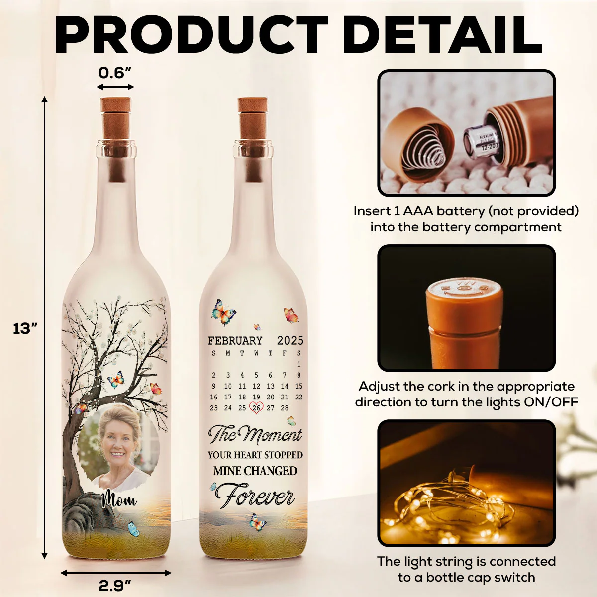 Mine Changed Forever - Personalized Custom Bottle Lamp - Image 6