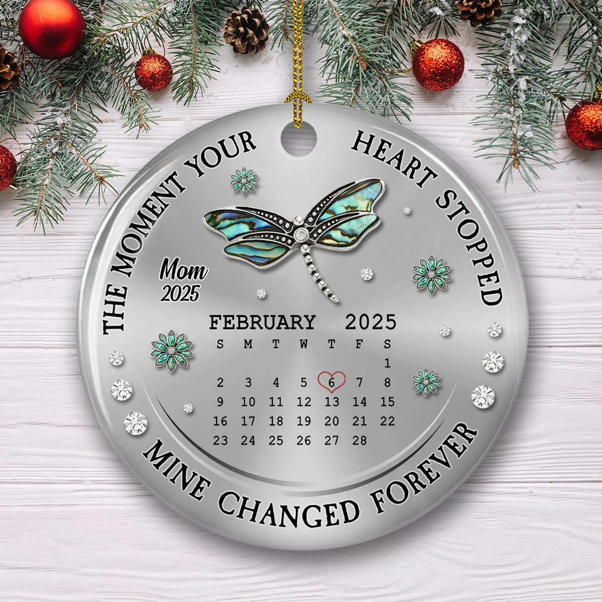 Mine Changed Forever - Personalized Custom Ceramic Ornament - Image 2