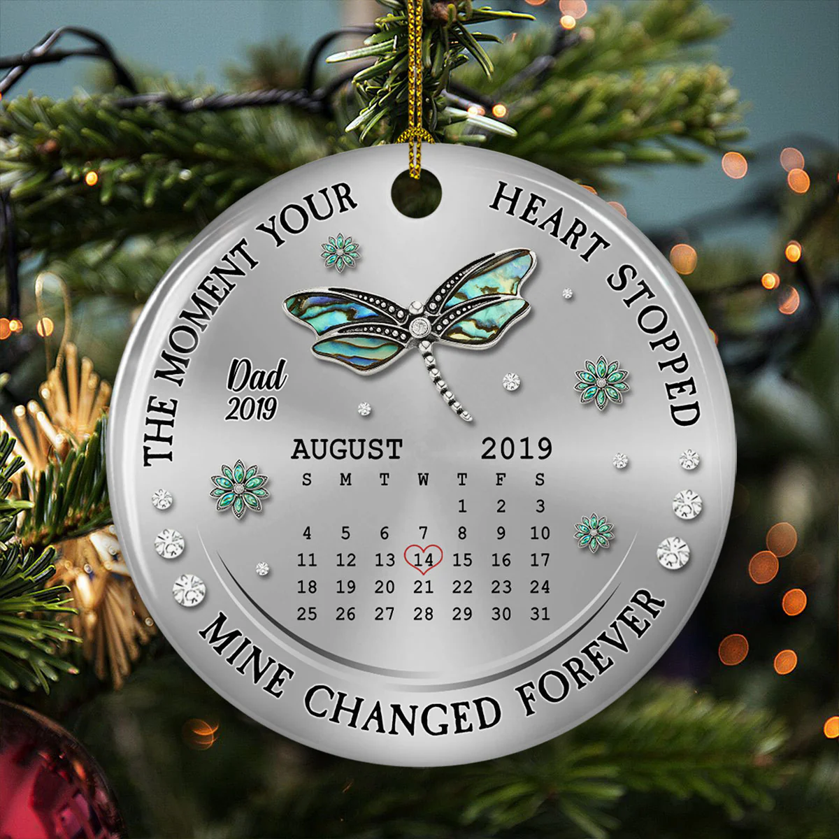 Mine Changed Forever - Personalized Custom Ceramic Ornament - Image 3