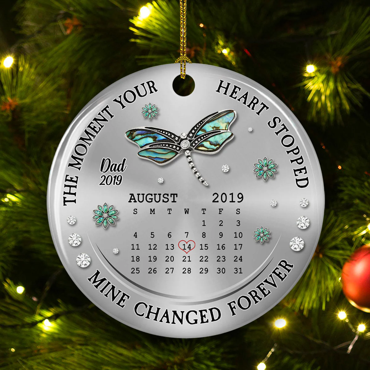 Mine Changed Forever - Personalized Custom Ceramic Ornament - Image 4