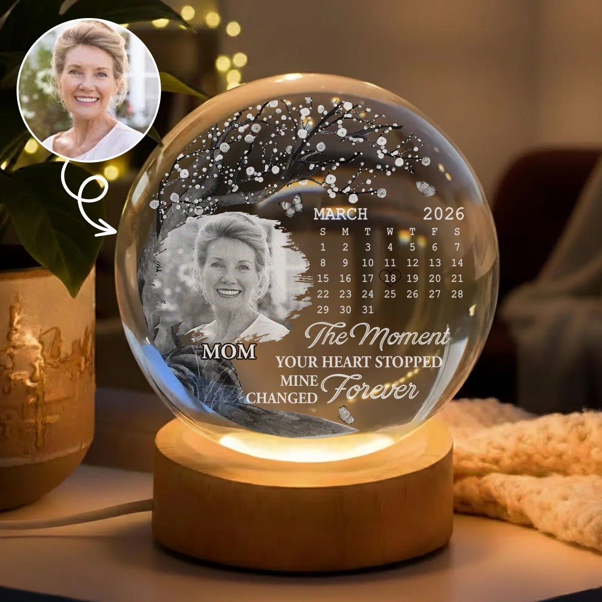 Mine Changed Forever - Personalized Custom Crystal Globe Lamp