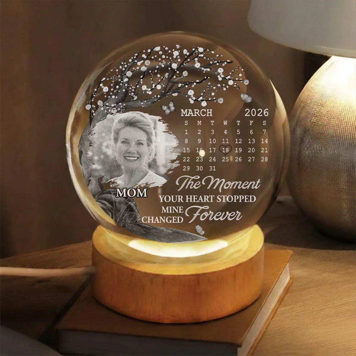 Mine Changed Forever - Personalized Custom Crystal Globe Lamp - Image 2