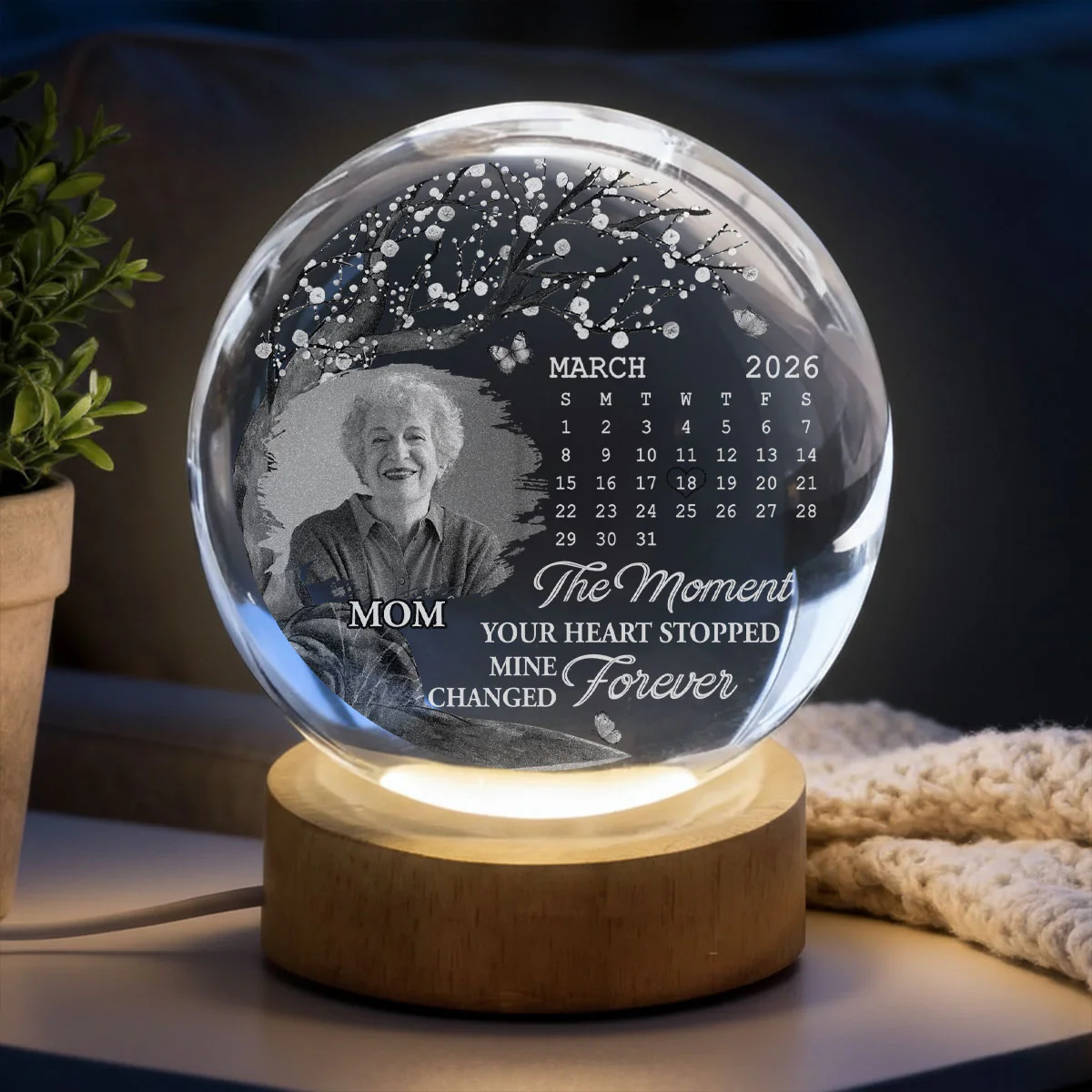 Mine Changed Forever - Personalized Custom Crystal Globe Lamp - Image 3
