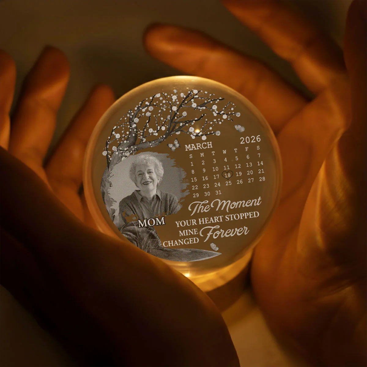 Mine Changed Forever - Personalized Custom Crystal Globe Lamp - Image 4
