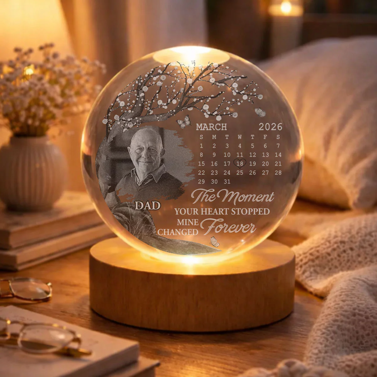 Mine Changed Forever - Personalized Custom Crystal Globe Lamp - Image 5