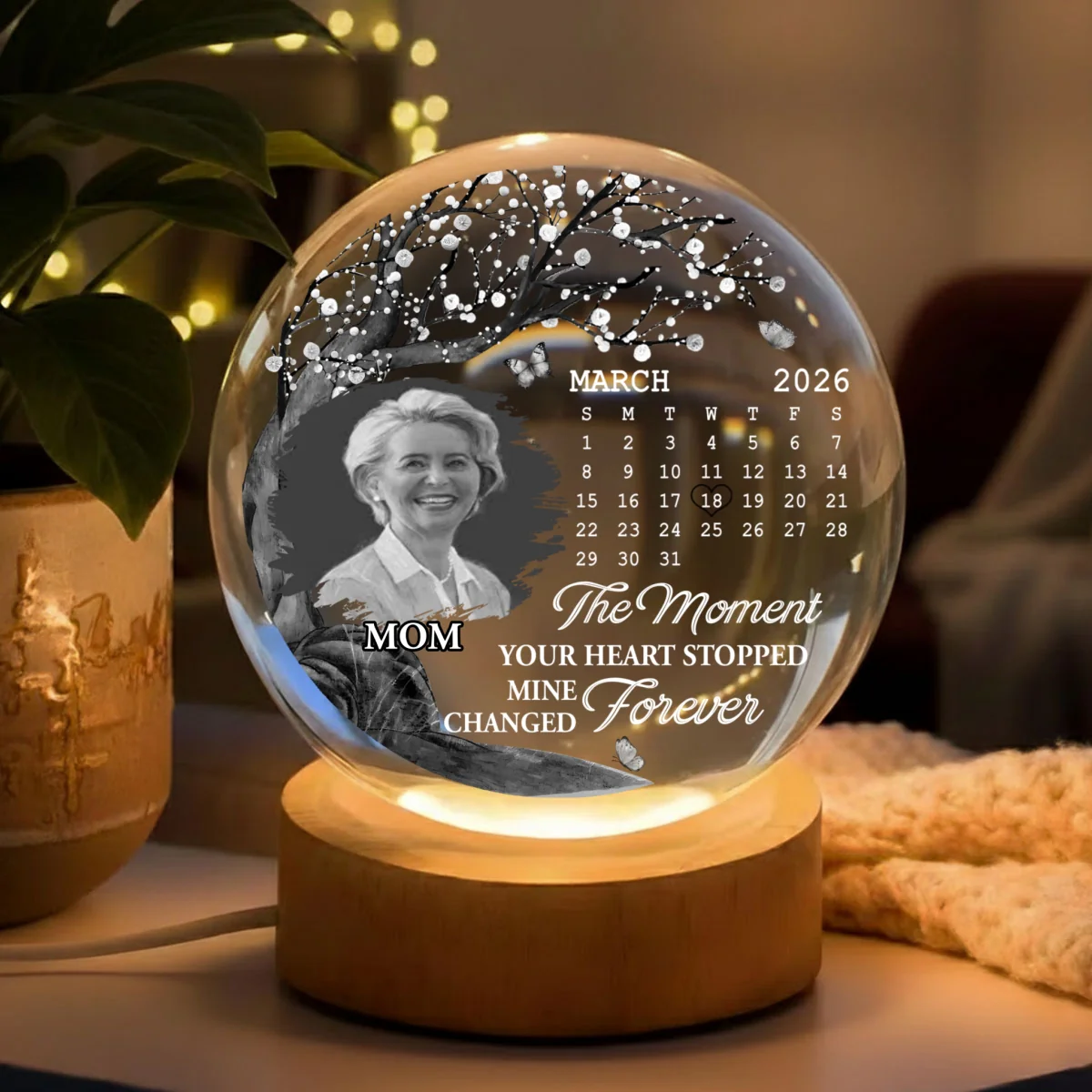 Mine Changed Forever - Personalized Custom Crystal Globe Lamp - Image 8