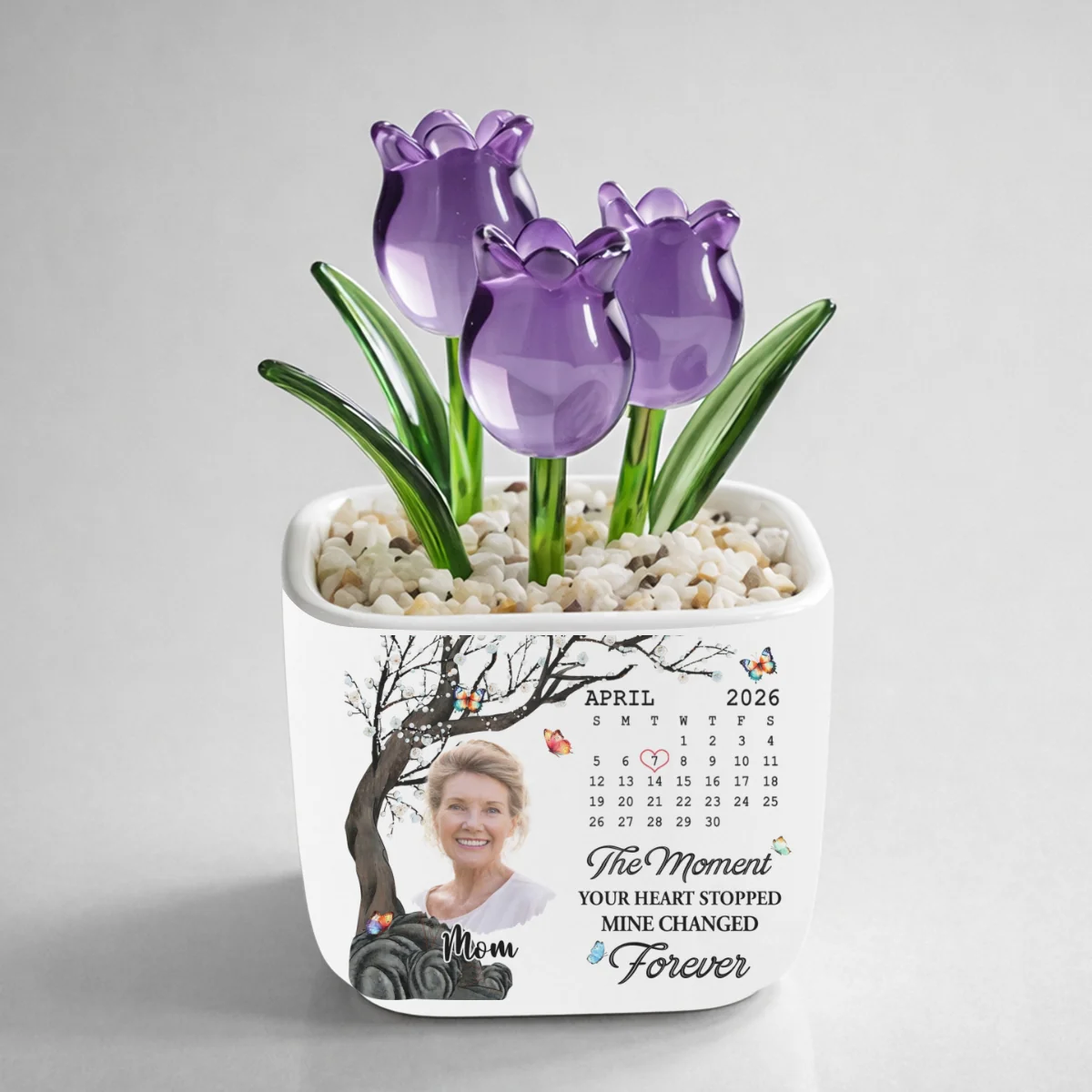 Mine Changed Forever - Personalized Custom Glass Everlasting Tulips - Image 10