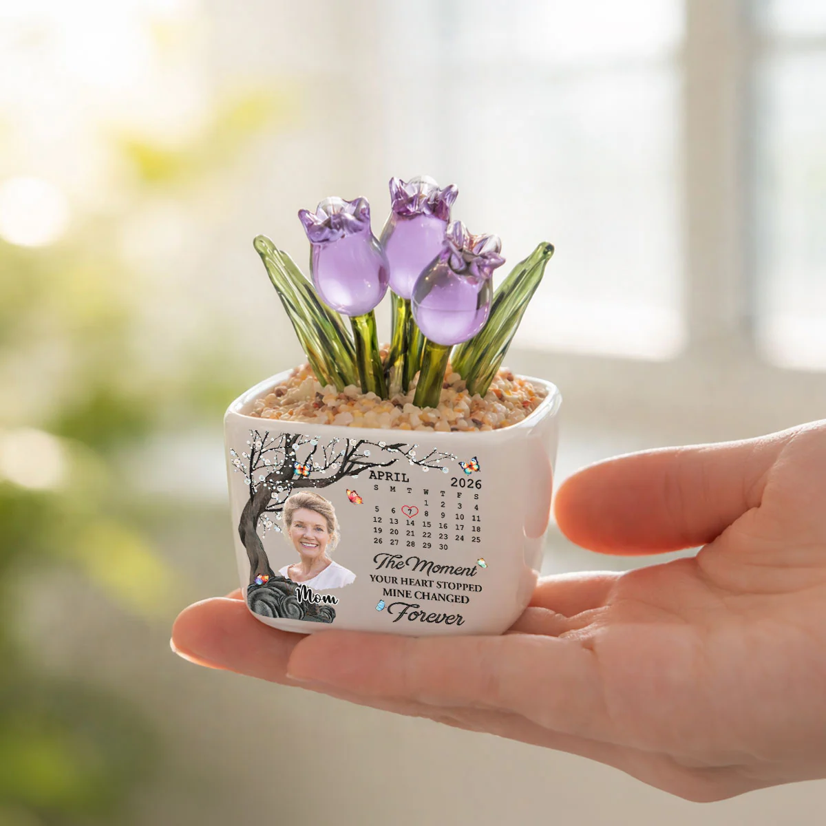Mine Changed Forever - Personalized Custom Glass Everlasting Tulips - Image 4