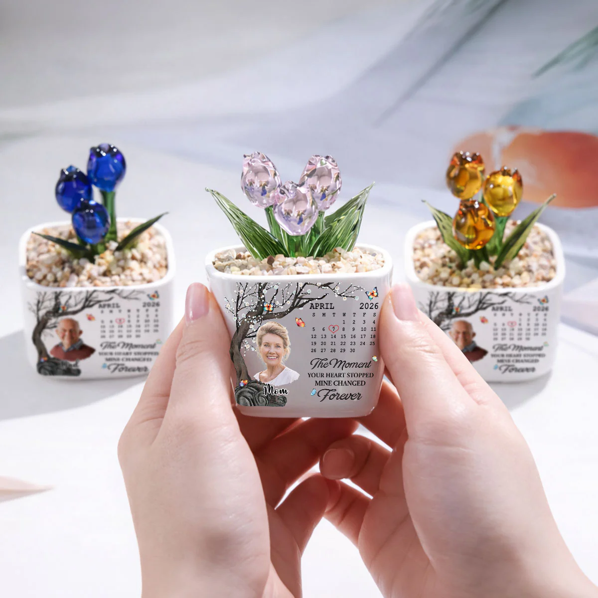 Mine Changed Forever - Personalized Custom Glass Everlasting Tulips - Image 5