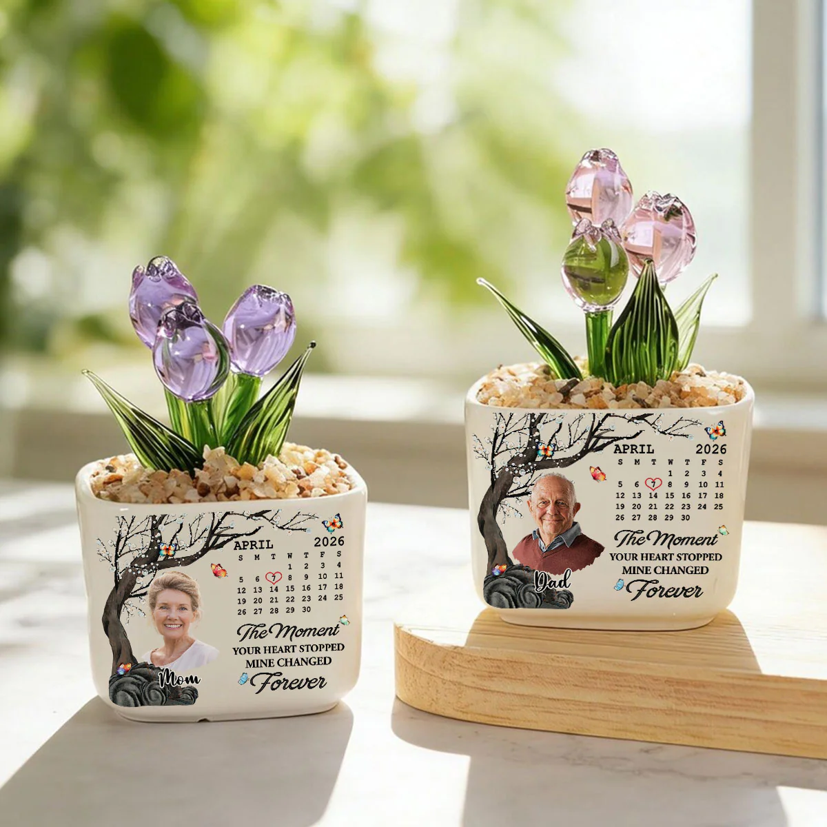 Mine Changed Forever - Personalized Custom Glass Everlasting Tulips - Image 6