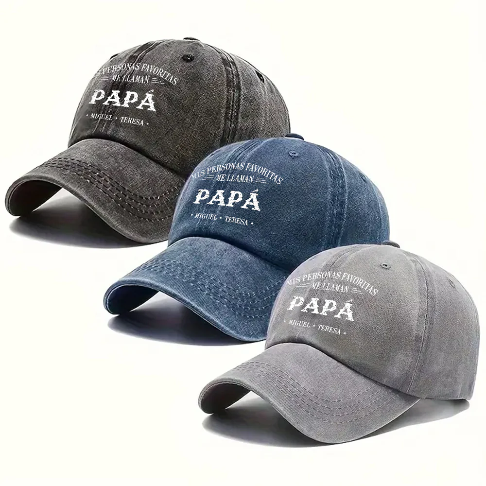 Mis Personas Favoritas Me Llaman - Gorra de Mezclilla Vintage Lavada Personalizada - Image 3