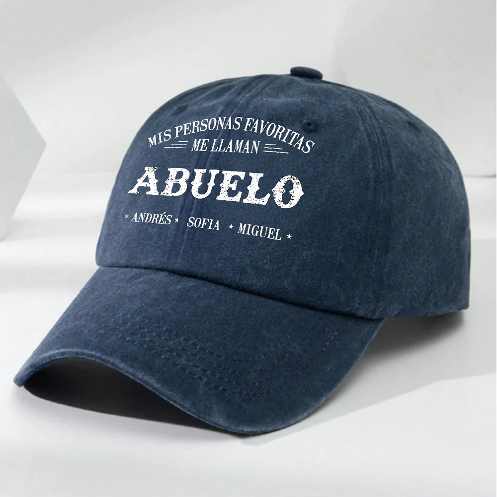 Mis Personas Favoritas Me Llaman - Gorra de Mezclilla Vintage Lavada Personalizada - Image 4