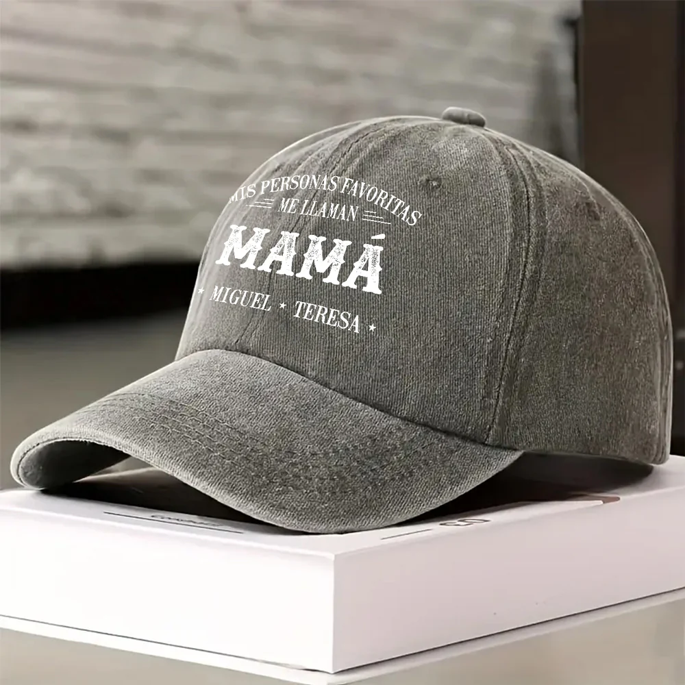 Mis Personas Favoritas Me Llaman Nana - Gorra de Mezclilla Vintage Lavada Personalizada - Image 5