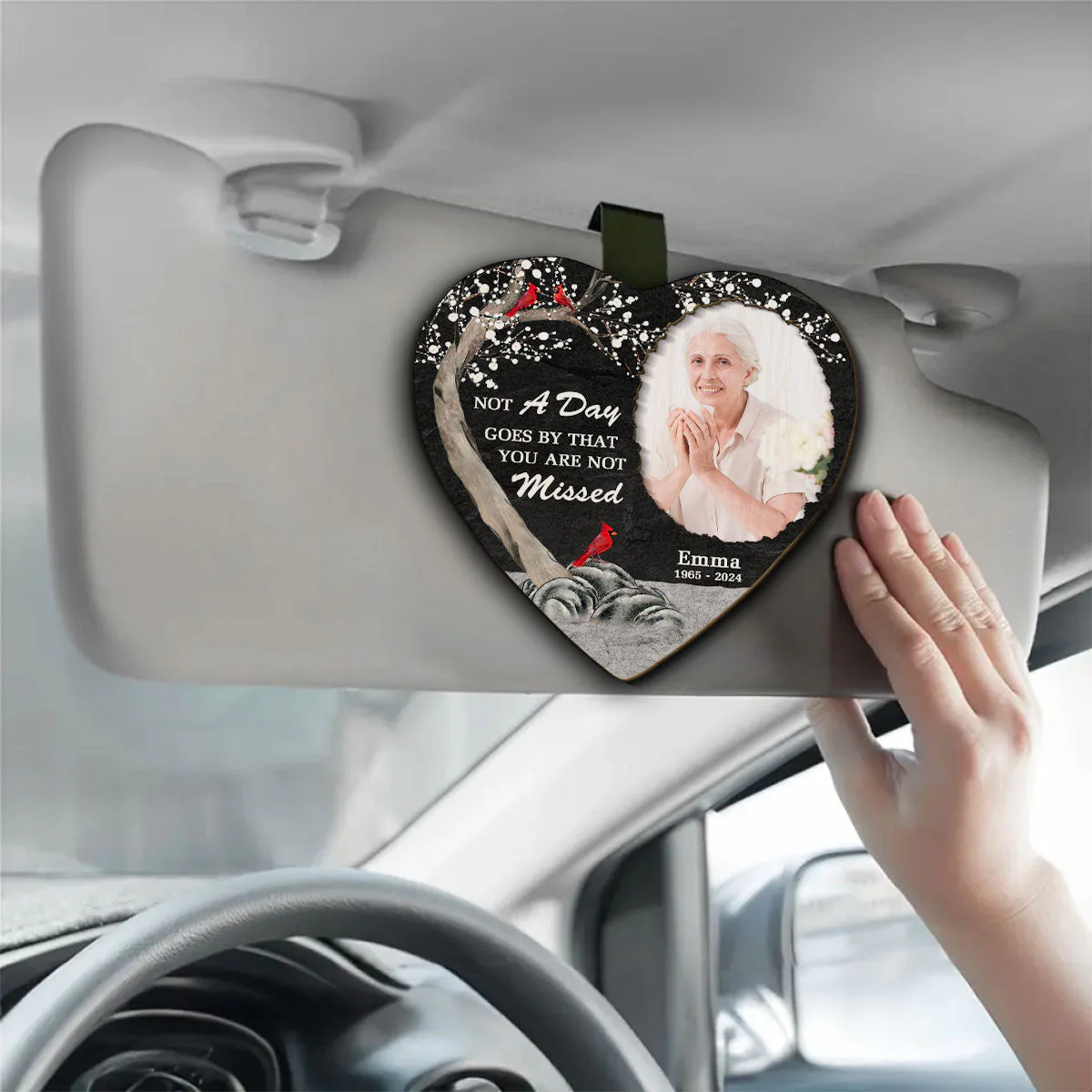 Miss And Love - Personalized Custom Car Visor Clip - Image 3