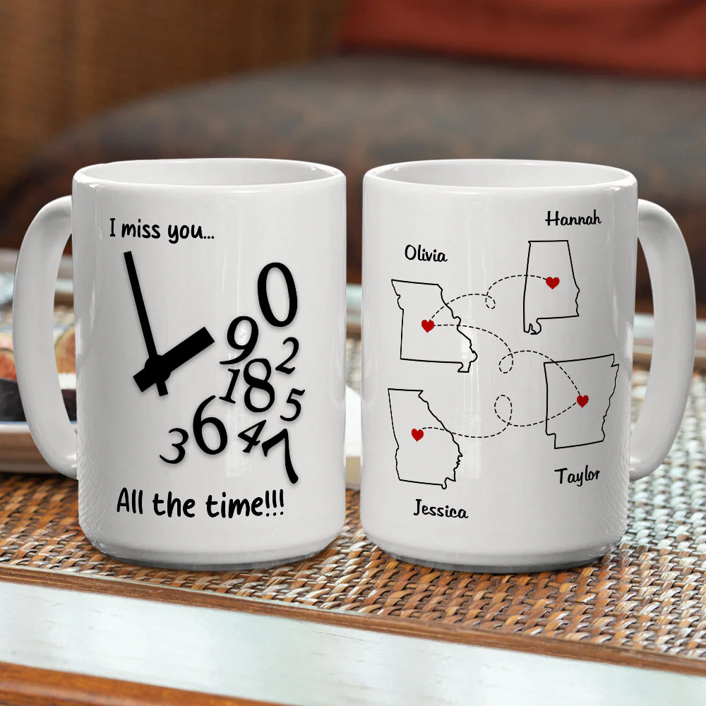 Miss you all the time - Personalized Custom Coffee Mug - Image 5
