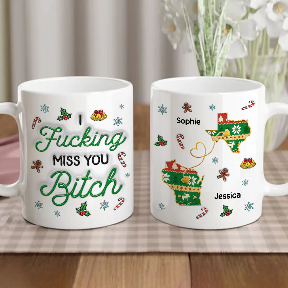 Miss You Girl - Personalized Custom 3D Inflated Effect Mug - Image 2