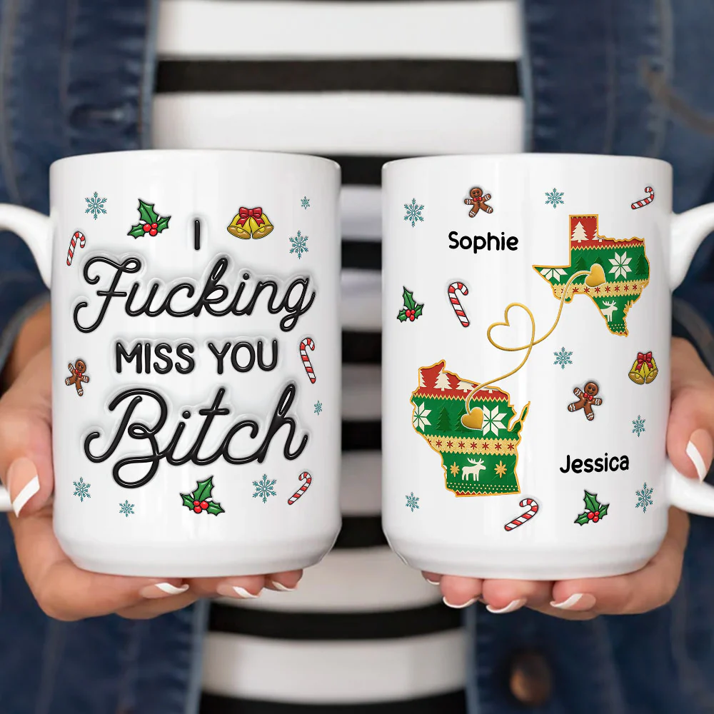 Miss You Girl - Personalized Custom 3D Inflated Effect Mug - Image 5