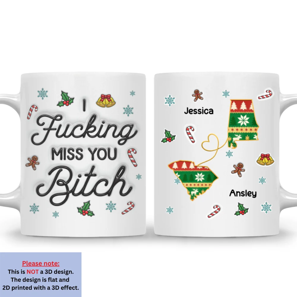 Miss You Girl - Personalized Custom 3D Inflated Effect Mug - Image 7