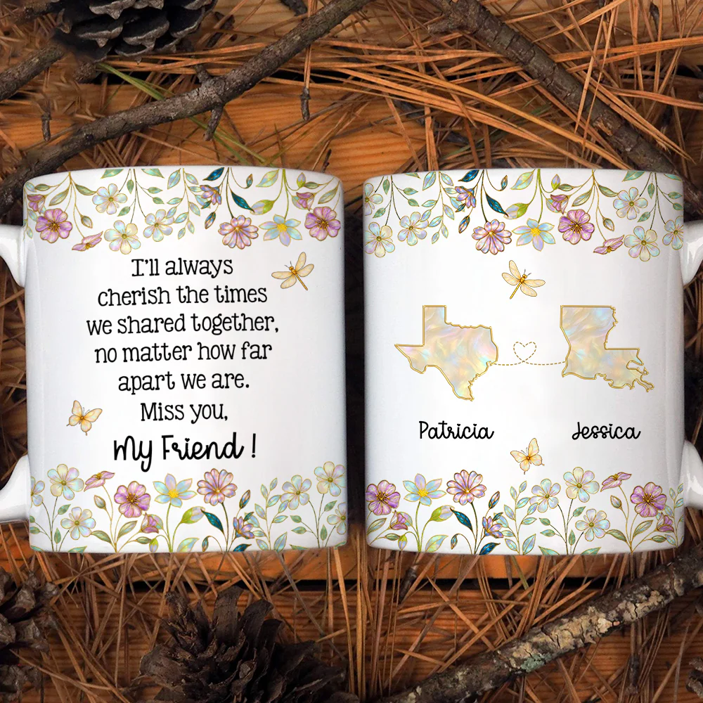 Miss You My Bestie - Personalized Custom Coffee Mug - Image 3