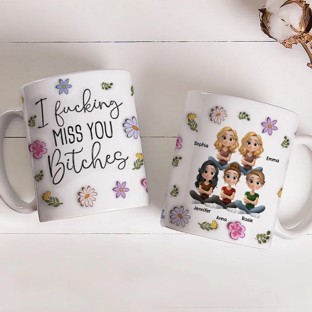 Miss You My Besties - Personalized Custom 3D Inflated Effect Mug - Image 2