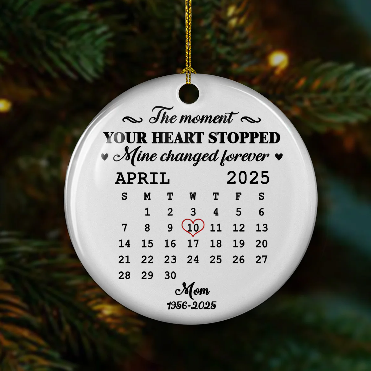 Miss You - Personalized Custom Ceramic Ornament - Image 2