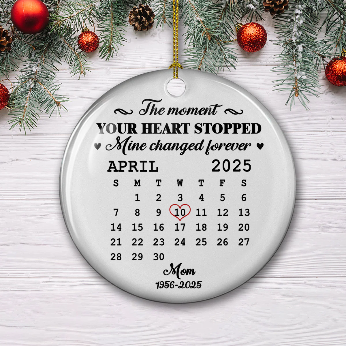 Miss You - Personalized Custom Ceramic Ornament - Image 4