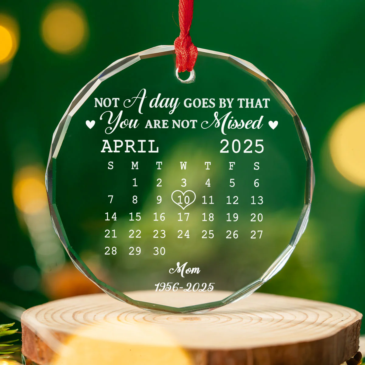 Miss You - Personalized Custom Glass Ornament - Image 2