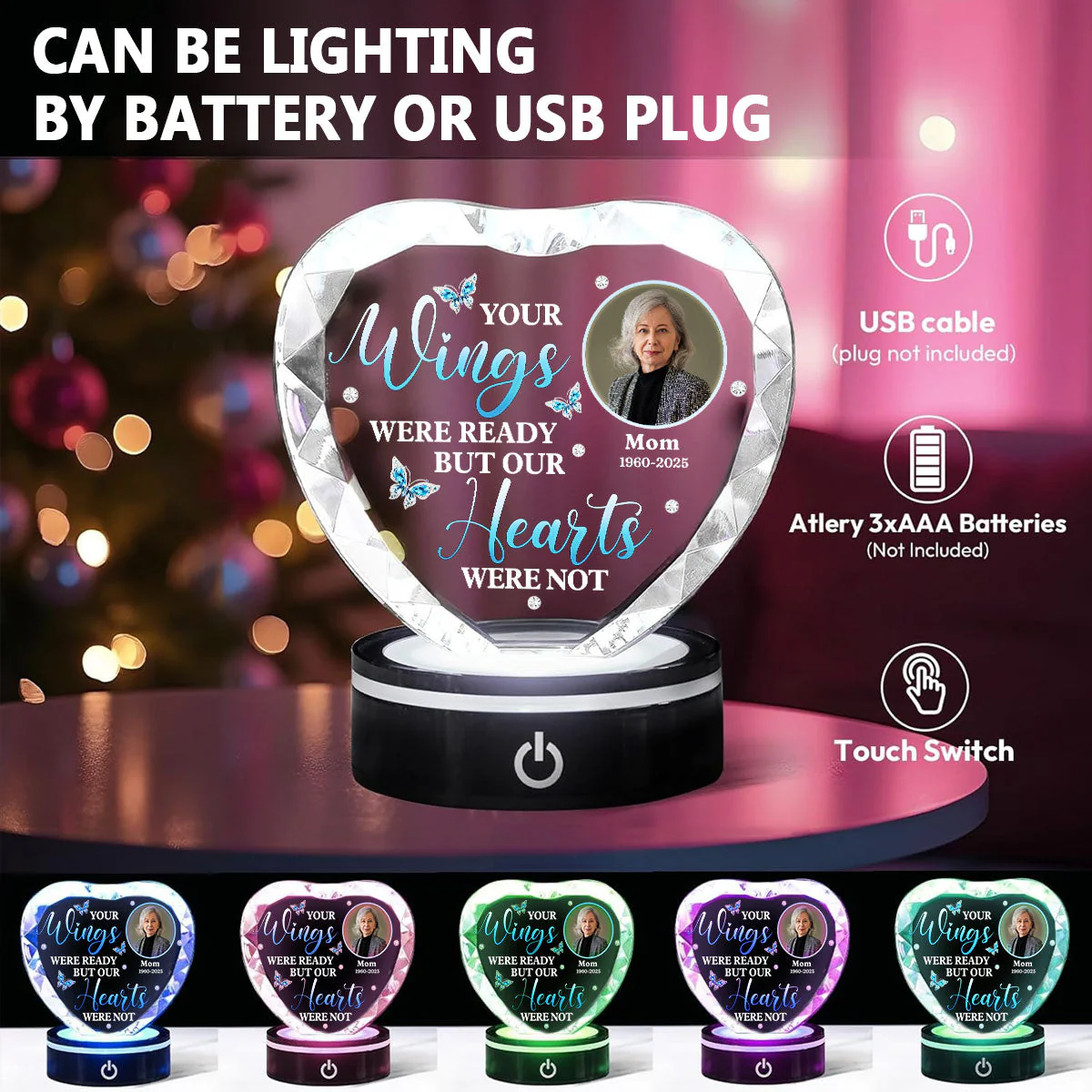 Miss You So Much - Personalized Custom Crystal Led Light - Image 5