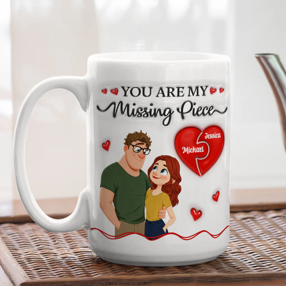 Missing Piece Love - Personalized Custom 3D Inflated Effect Mug - Image 5