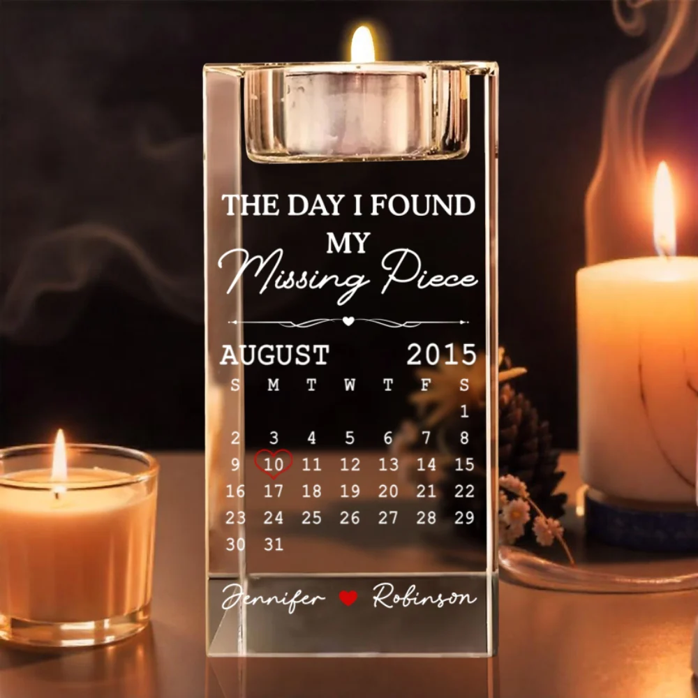 Missing Piece - Personalized Custom Crystal Candle Holder - Image 8