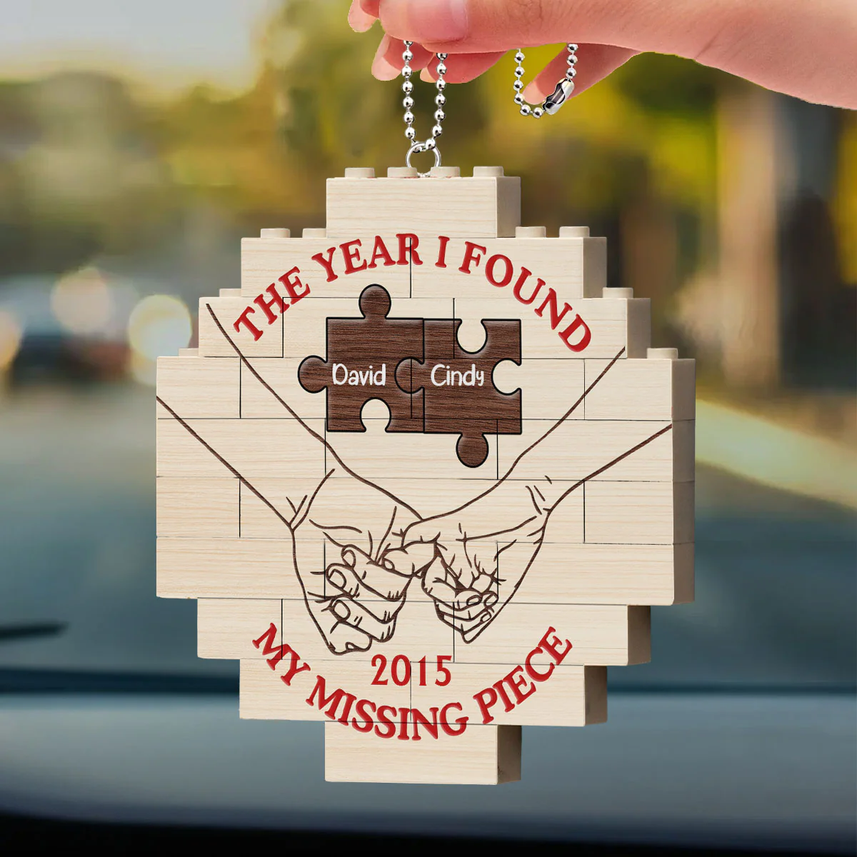 Missing Piece - Personalized Custom Puzzle Car Ornament - Image 2