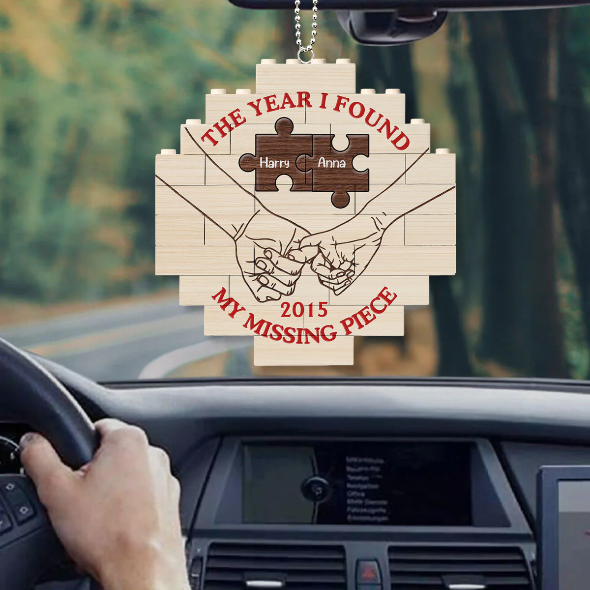 Missing Piece - Personalized Custom Puzzle Car Ornament - Image 3