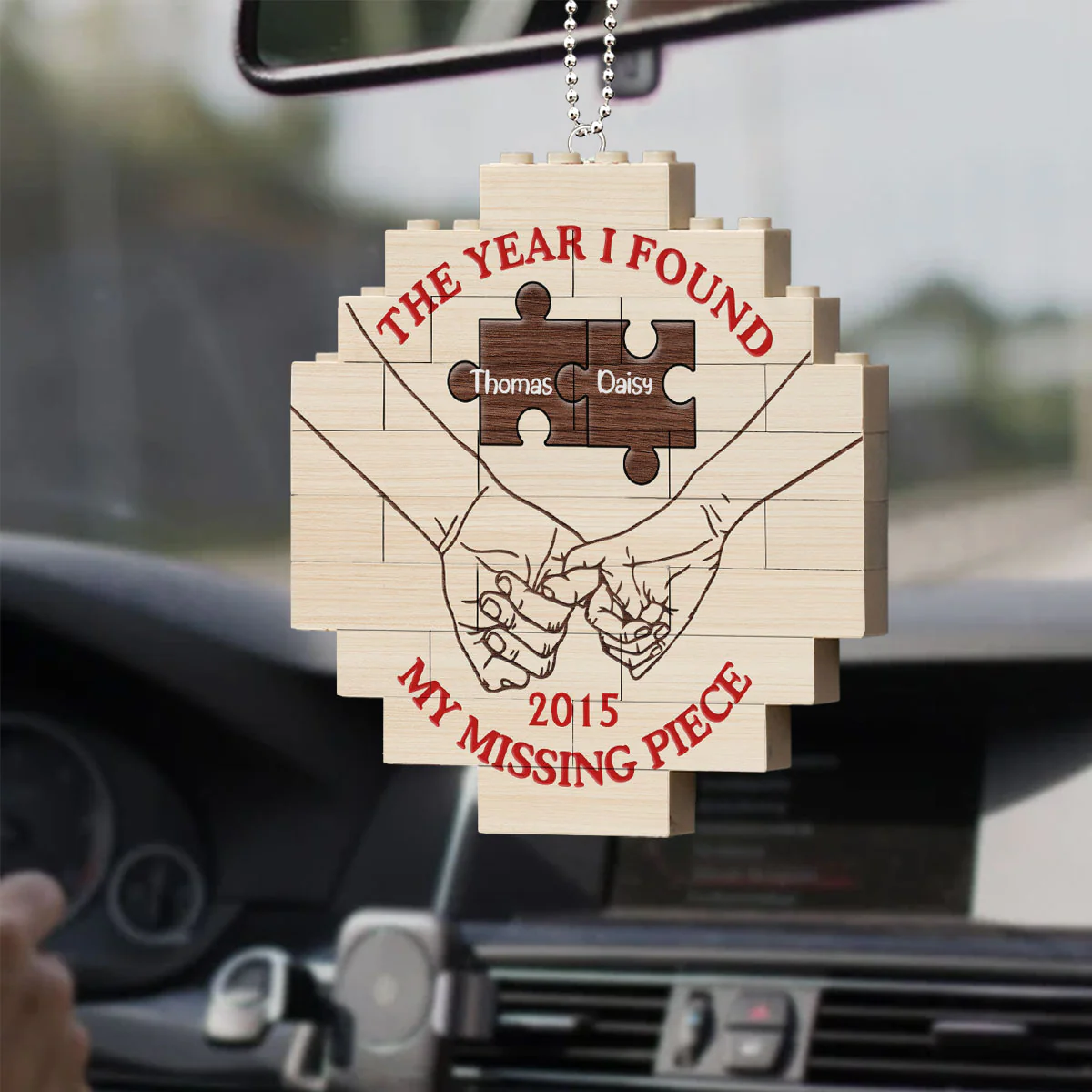 Missing Piece - Personalized Custom Puzzle Car Ornament - Image 4