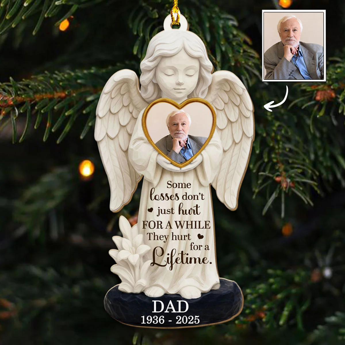 Missing You Always - Personalized Custom 3D Effect Wood Ornament