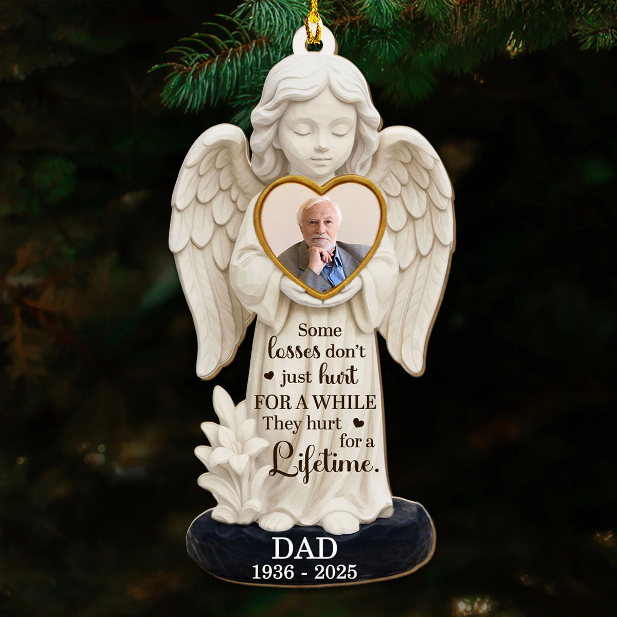 Missing You Always - Personalized Custom 3D Effect Wood Ornament - Image 4