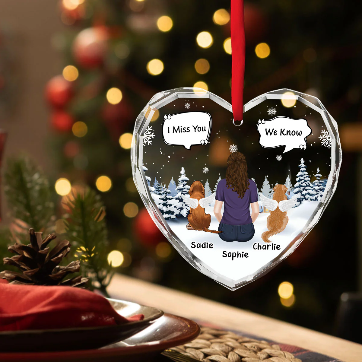 Missing You Every Season - Personalized Custom Glass Ornament - Image 4