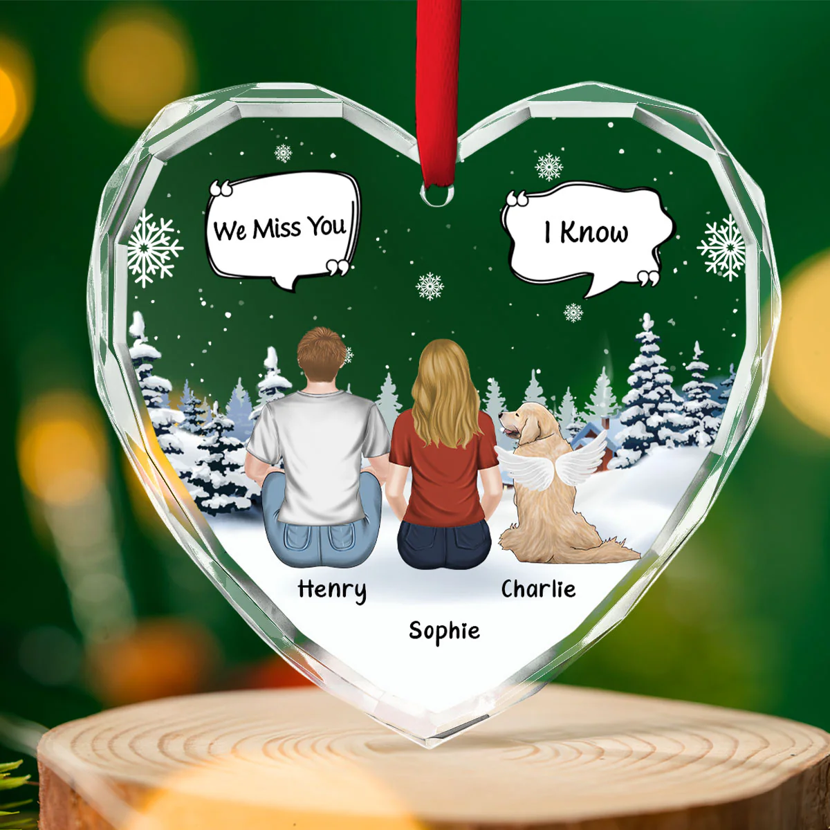 Missing You Every Season - Personalized Custom Glass Ornament - Image 5