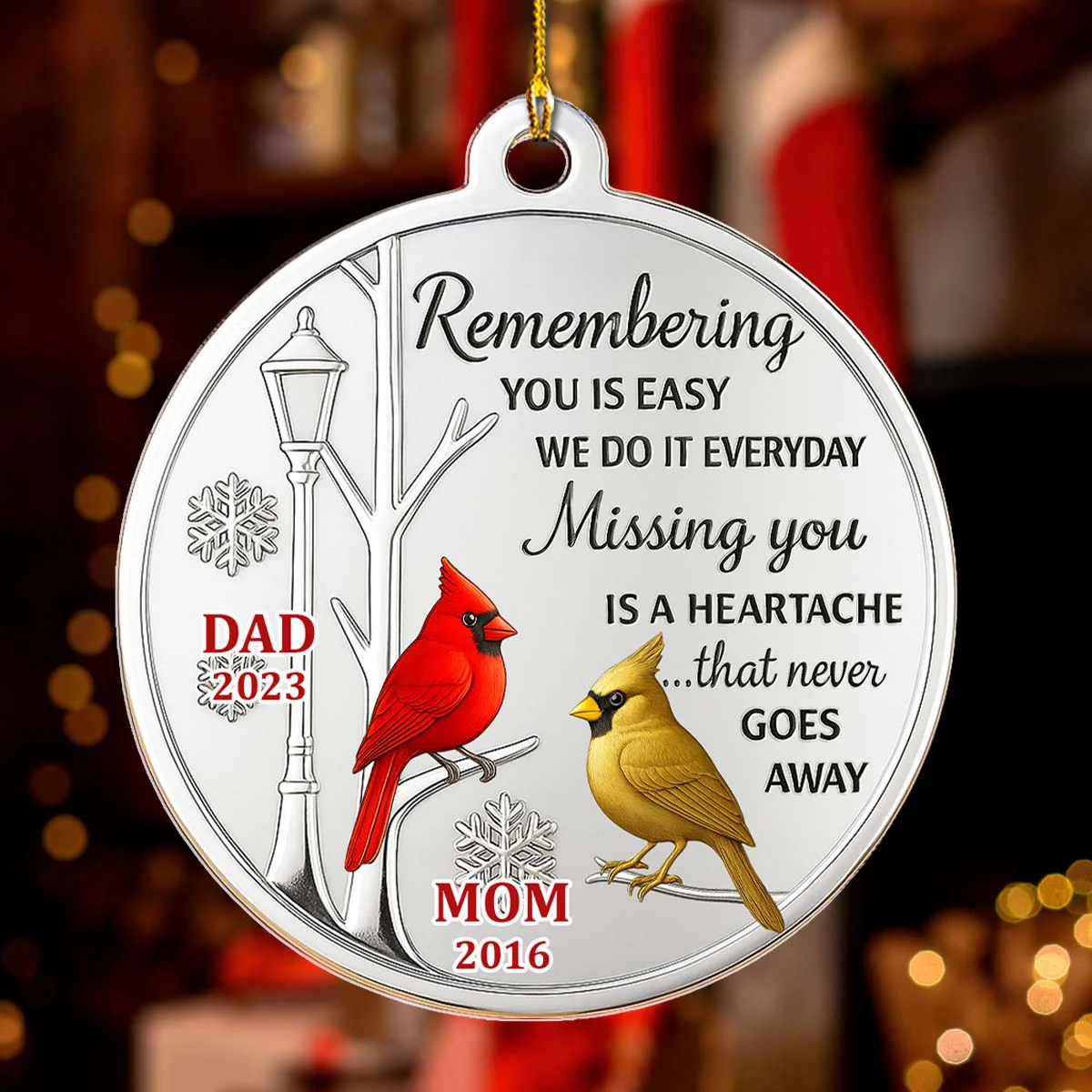 Missing You Is A Heartache - Personalized Custom Acrylic Ornament - Image 3