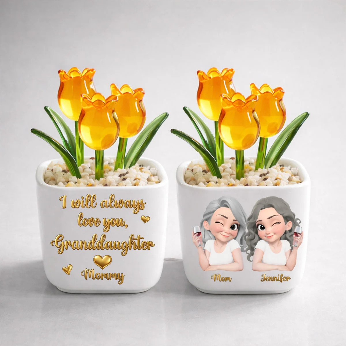 Mom Always Love You - Personalized Custom Glass Everlasting Tulips - Image 10