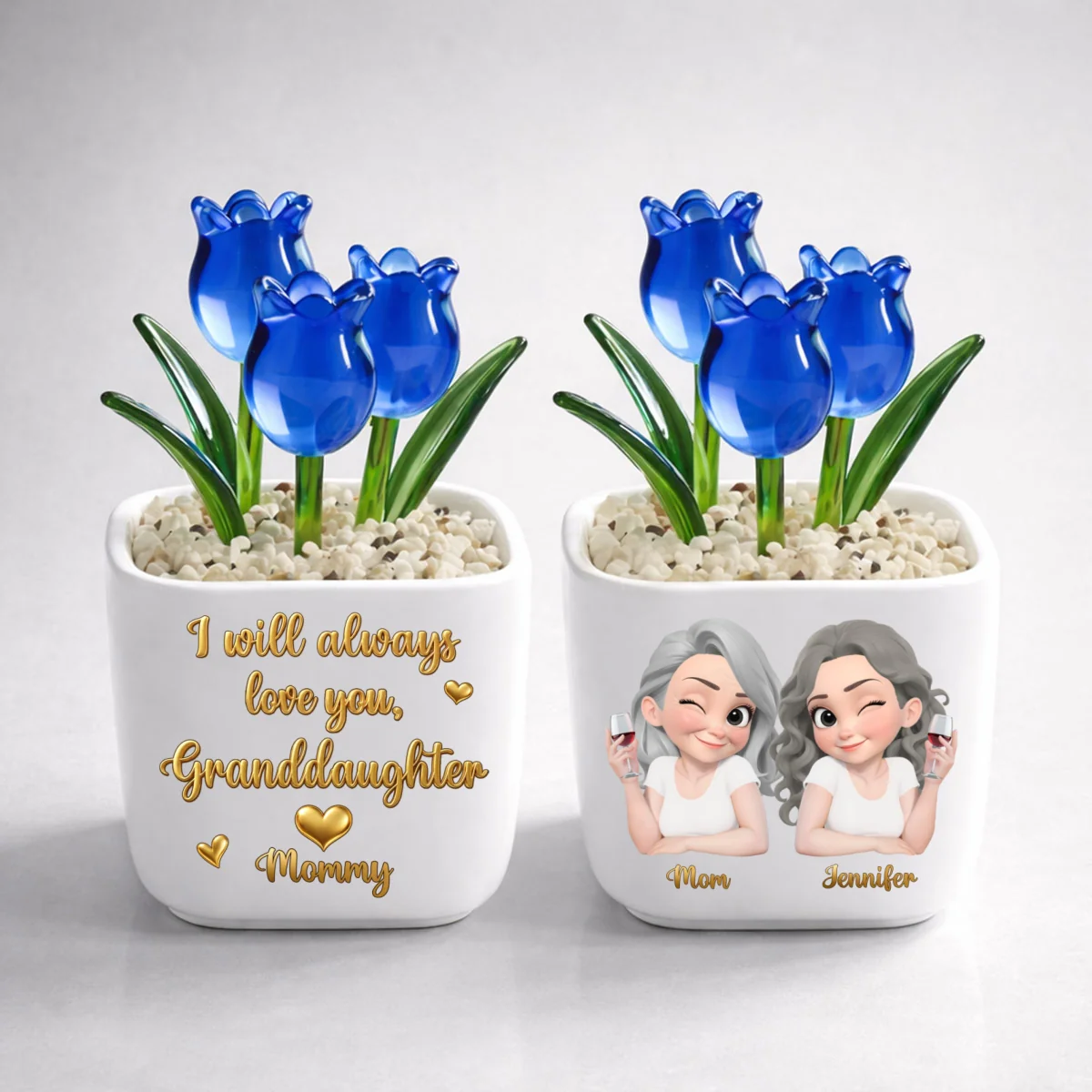 Mom Always Love You - Personalized Custom Glass Everlasting Tulips - Image 7