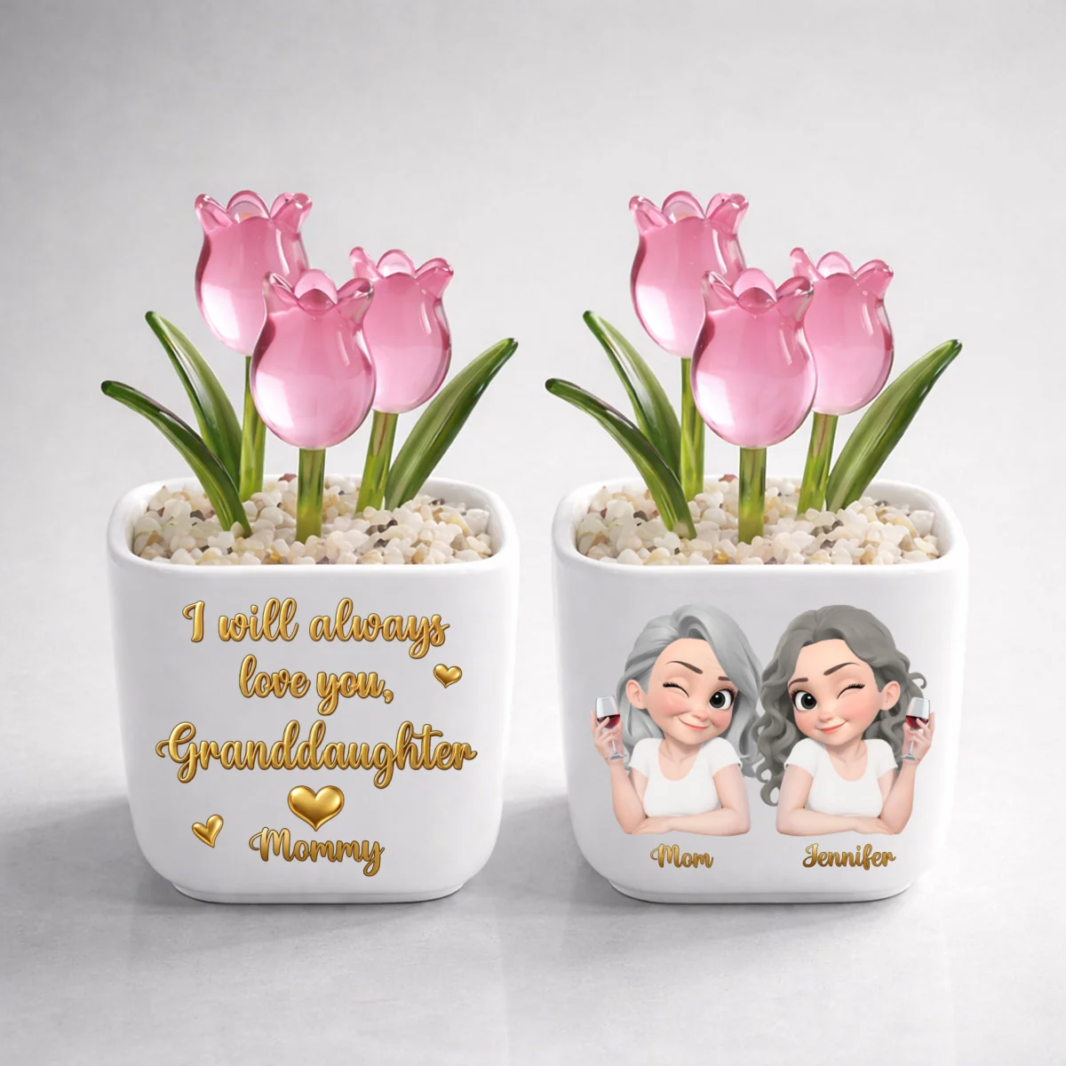 Mom Always Love You - Personalized Custom Glass Everlasting Tulips - Image 8